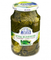Огурцы маринованные Меленковские с зеленью и чесноком